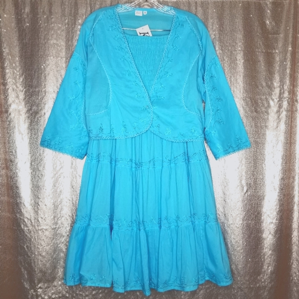 Kirat BNWT 1X sky blue dress with jacket